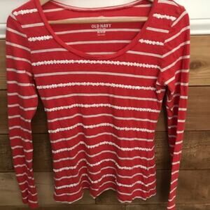 Old Navy Orange Striped Long Sleeve Shirt